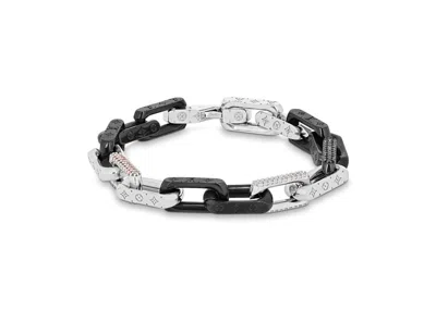 Pre-owned Louis Vuitton Men's  Monogram Chain Bracelet In Silver/black/ruthenium In Multi