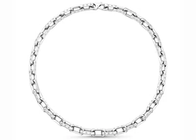 Pre-owned Louis Vuitton Men's  Monogram Chain Necklace In Silver