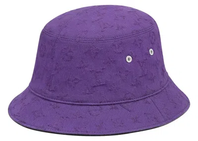 Pre-owned Louis Vuitton Men's  Monogram Essential Bucket Hat In Purple