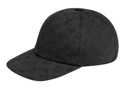 Pre-owned Louis Vuitton Men's  Monogram Essential Leather Strapback Cap In Black