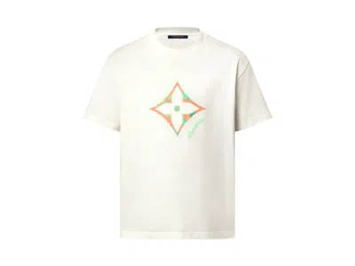 Pre-owned Louis Vuitton Men's  Monogram Flower 3d Gradient Print T-shirt In Milky White