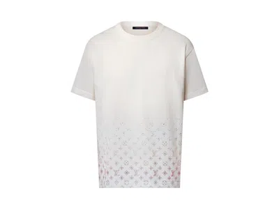 Pre-owned Louis Vuitton Men's  Monogram Gradient Embellished Shortsleeved Crewneck In Milky White