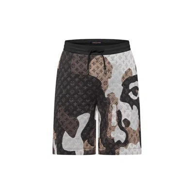 Pre-owned Louis Vuitton Men's  Monogram Jacquard Cotton Jersey Shorts In Dark Grey