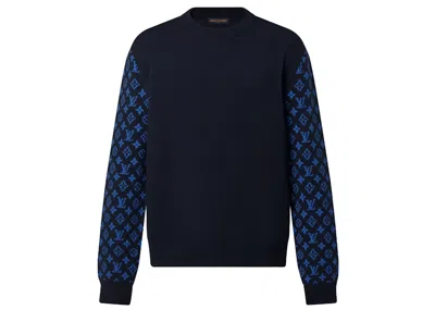 Pre-owned Louis Vuitton Men's  Monogram Mix Cashmere Crewneck Sweatshirt In Total Eclipse