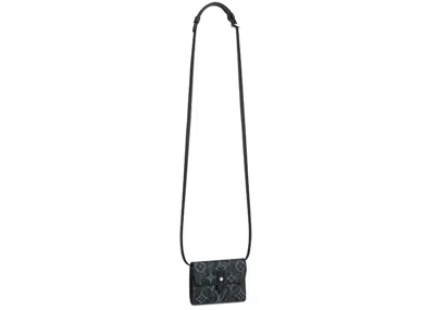 Pre-owned Louis Vuitton Men's  Monogram Pastel Noir Canvas Cross Card Holder In Multi