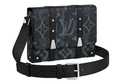 Pre-owned Louis Vuitton Men's  Monogram Pastel Noir Canvas Trunk Messenger