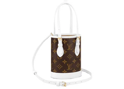 Pre-owned Louis Vuitton Men's  Nano Bucket In White/brown In Multi