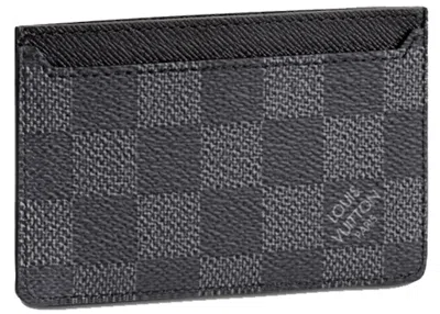 Pre-owned Louis Vuitton Men's  Neo Card Holder (2 Card Slot) Damier Graphite In Multi
