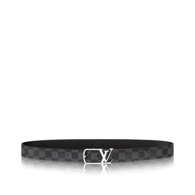 Pre-owned Louis Vuitton Men's  Neogram Belt Damier Graphite 30mm In Grey/black