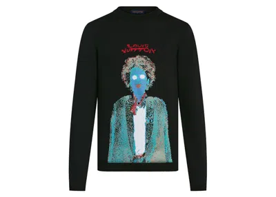 Pre-owned Louis Vuitton Men's  Neon Working Man Crewneck Sweatshirt In Black
