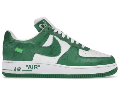 Pre-owned Louis Vuitton Men's  Nike Air Force 1 Low By Virgil Abloh Sneakers In White/green