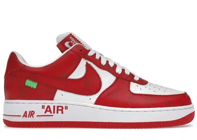 Pre-owned Louis Vuitton Men's  Nike Air Force 1 Low By Virgil Abloh Sneakers In White/red