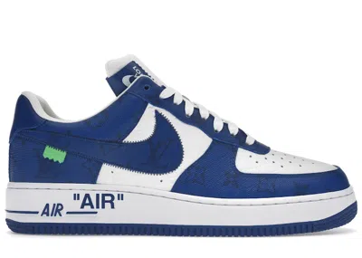 Pre-owned Louis Vuitton Men's  Nike Air Force 1 Low By Virgil Abloh Sneakers In White/royal