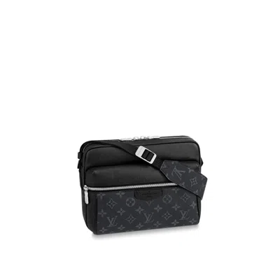 Pre-owned Louis Vuitton Men's  Outdoor Messenger Monogram Eclipse Taiga In Black