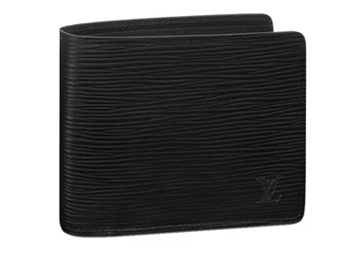 Pre-owned Louis Vuitton Men's  Ple Wallet (3 Card Slot) Epi In Black