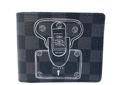 Pre-owned Louis Vuitton Men's  Ple Wallet Damier Cobalt Trunks And Locks In Blue