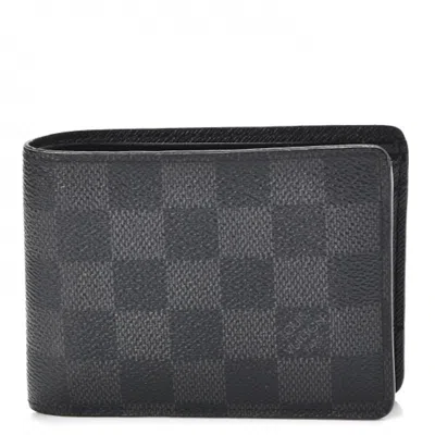 Pre-owned Louis Vuitton Men's  Ple Wallet Damier Graphite In Black/grey In Multi