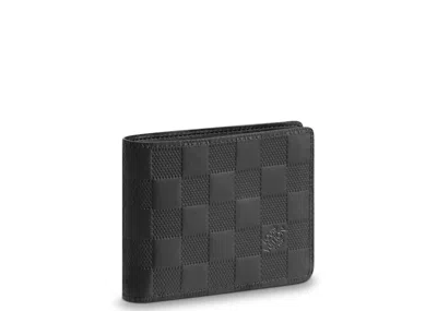 Pre-owned Louis Vuitton Men's  Ple Wallet Damier Infini In Onyx
