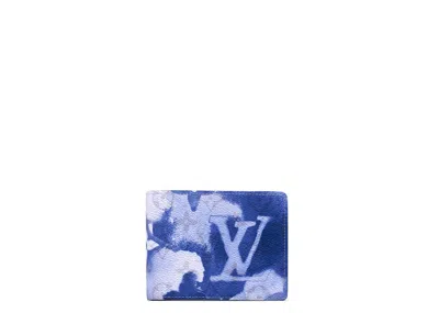 Pre-owned Louis Vuitton Men's  Ple Wallet In Watercolor Blue
