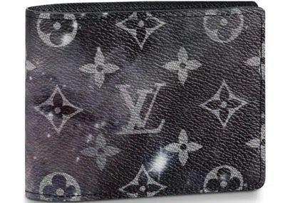 Pre-owned Louis Vuitton Men's  Ple Wallet Monogram Galaxy In Black/grey In Multi