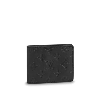 Pre-owned Louis Vuitton Men's  Ple Wallet Monogram Shadow In Black