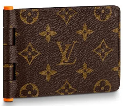 Pre-owned Louis Vuitton Men's  Ple Wallet Monogram Solar Ray Orange In Brown