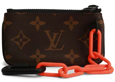 Pre-owned Louis Vuitton Men's  Pochette Cles Monogram Orange In Brown