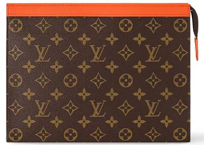 Pre-owned Louis Vuitton Men's  Pochette Voyage Mm Colormania In Orange