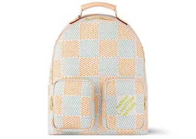 Pre-owned Louis Vuitton Men's  Pocket Backpack Damier In Heritage White
