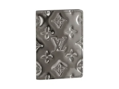 Pre-owned Louis Vuitton Men's  Pocket Organiser In Monogram Mirror Coated Canvas Gunmetal