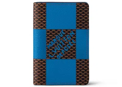 Pre-owned Louis Vuitton Men's  Pocket Organizer Damier Pop In Blue