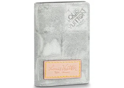 Pre-owned Louis Vuitton Men's  Pocket Organizer Damier Salt In Light Grey In Gray