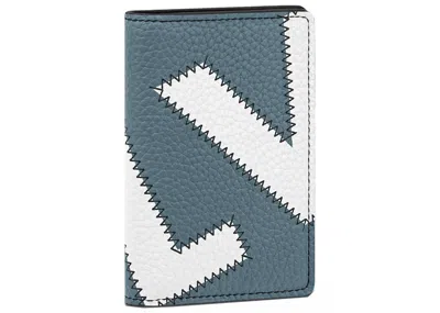 Pre-owned Louis Vuitton Men's  Pocket Organizer In Blue/yellow In Multi