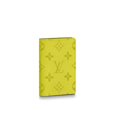 Pre-owned Louis Vuitton Men's  Pocket Organizer Monogram Bahia In Yellow