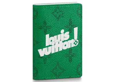 Pre-owned Louis Vuitton Men's  Pocket Organizer Monogram In Green
