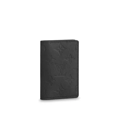 Pre-owned Louis Vuitton Men's  Pocket Organizer Monogram Shadow In Black
