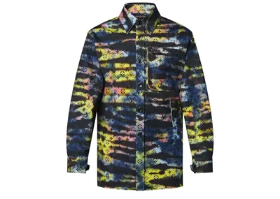Pre-owned Louis Vuitton Men's  Printed Monogram Tiedye Denim Shirt