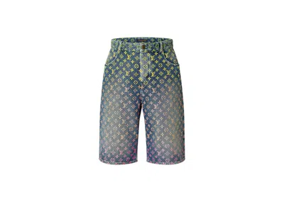 Pre-owned Louis Vuitton Men's  Rainbow Monogram Denim Shorts In Blue