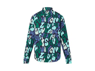 Pre-owned Louis Vuitton Men's  Regular Longsleeved Allover Logo Shirt In Green