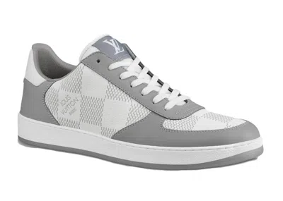 Pre-owned Louis Vuitton Men's  Rivoli Damier Sneakers In White/grey