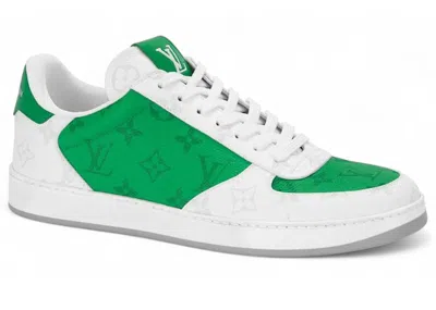Pre-owned Louis Vuitton Men's  Rivoli Monogram Sneakers In White/green In Multi