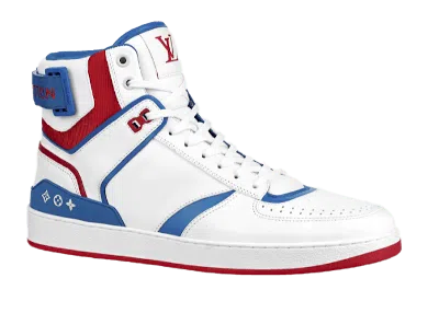 Pre-owned Louis Vuitton Men's  Rivoli Sneaker Fw20 Sneakers In White/red/blue