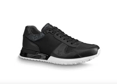 Pre-owned Louis Vuitton Men's  Run Away Demin Sneakers In Black/white In Multi
