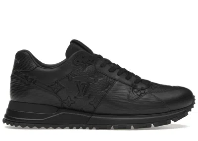 Pre-owned Louis Vuitton Men's  Run Away Sneaker Monogram Embossed Leather Sneakers In Black