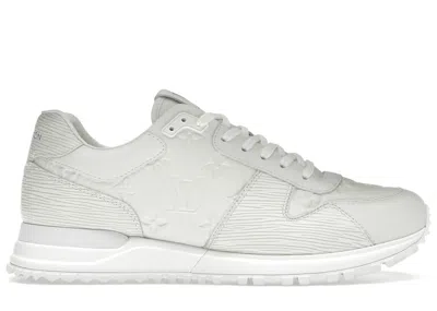 Pre-owned Louis Vuitton Men's  Run Away Sneaker Monogram Embossed Leather Sneakers In White