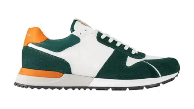 Pre-owned Louis Vuitton Men's  Run Away Sneaker Monogram Sneakers In Green/white/orange In Multi