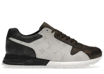 Pre-owned Louis Vuitton Men's  Run Away Triple Monogram Sneakers In White/black/brown
