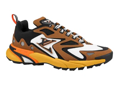 Pre-owned Louis Vuitton Men's  Runner Tatic Moka Sneakers In Brown/white/yellow In Multi