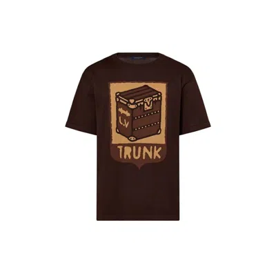 Pre-owned Louis Vuitton Men's  Shortsleeved Cotton Intarsia Crewneck In Sienna In Brown