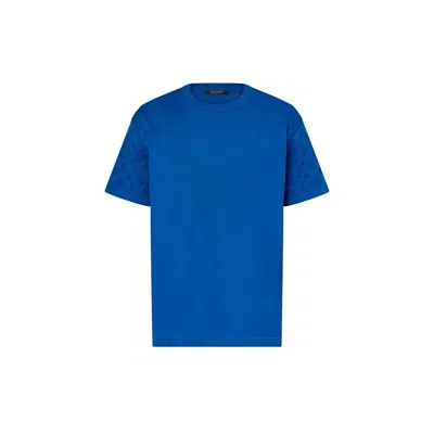 Pre-owned Louis Vuitton Men's  Shortsleeved Signature Crewneck In Classic Blue